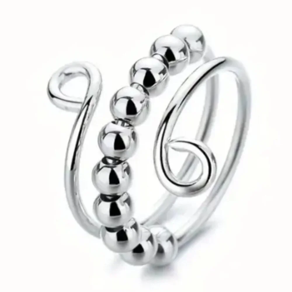 Silver Loop - Sensory, Fidget, Spinner, or Worry Ring -  Adjustable Sizing